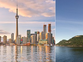 (L-R) Toronto and one of the B.C. Southern Gulf Islands. (Fotolia)