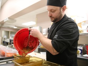 Gino Donato/Sudbury Star
Cook Alain Moncion prepares some soup in the kitchen at Pioneer Manor in Sudbury.
