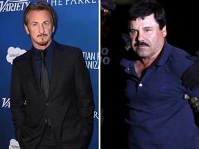 Sean Penn and El Chapo. (AP/Reuters photos)