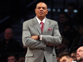 Brooklyn Nets head coach Lionel Hollins coaches against the Toronto Raptors during the first quarter at Barclays Center on Jan 6, 2016. Brad Penner-USA TODAY Sports