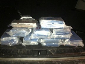 Mounties found 17 kilograms of cocaine after they pulled over an SUV on Highway 16 near Stony Plain January 9, 2016.