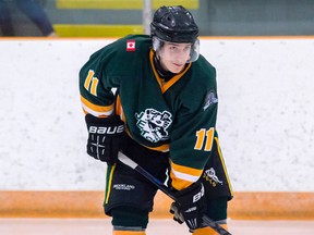 Forward Cody Jodoin scored five goals to lead the Amherstview Jets to an 11-6 win over the Gananoque Islanders in an Empire B Junior C Hockey League game Sunday night at W.J. Henderson Recreation Centre. (The Whig-Standard)