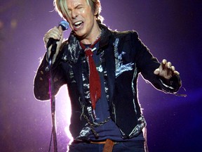 Superstar singer David Bowie performs at Rexall Place in Edmonton, Alta., on Friday April 9, 2004. Bowie, who became one of the most influential musicians of his era, died of cancer at the age of 69, surrounded by his family after an 18-month battle with cancer on Jan. 10,  2016 in Manhattan, New York. Edmonton Sun/Postmedia Network