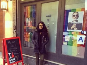 Soraya Doolbaz poses outside a gallery in this undated handout photo. Doolbaz, a Canadian photographer, has a gallery showing of photos showing penises wearing outfits. Handout/Postmedia Network