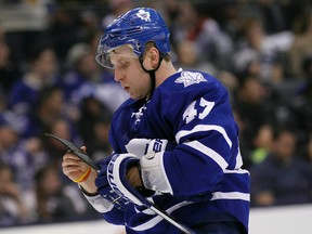 Maple Leafs winger Leo Komarov. (USA TODAY SPORTS)