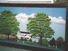 The late Romeo Martin created a large needlepoint wall hanging of the Martin family farm of Dover Township, which was donated to the Chatham-Kent Agricultural Hall of Fame in 2006 – two years before his death. The wall hanging has since gone missing.