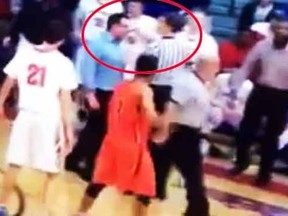 Video shows Neshaminy High School coach Jerry Devine bumping into a referee.