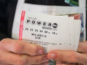 World Class Bakers in Toronto was giving away a ticket to the $1.5 billion Powerball lottery jackpot with a $20 purchase on January 13, 2016. (Ernest Doroszuk/Toronto Sun/Postmedia Network)