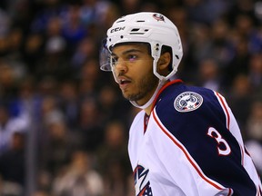 Seth Jones was acquired by the Columbus Blue Jackets on Jan. 6, 2016, in a trade with the Nashville Predators. Columbus coach John Tortorella is going to be careful with his young defenceman. (DAVE ABEL/Toronto Sun)