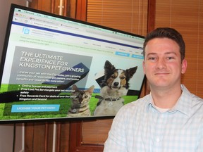 Kevin MacKenzie, who works at DocuPet, a company that helps municipalities license dogs and cats online. (Michael Lea/The Whig-Standard)
