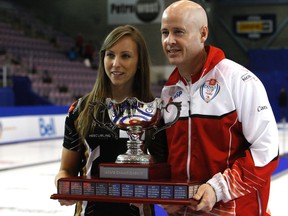 Skip Rachel Homan and Kevin Koe were the 2015 Home Hardware Canada Cup women's and men's champions on Sunday December 6, 2015 at Revolution Place in Grande Prairie, Alta. Logan Clow/Grande Prairie Daily Herald-Tribune/Postmedia Network
