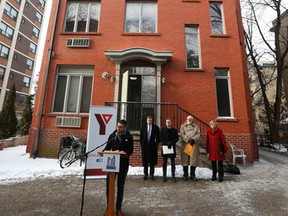 Dr. Alex Abramovich, of CAMH, speaks at the announcement of the Feb. 1 opening of YMCA Sprott House for LGBT homeless youth in Toronto on Thursday, January 14, 2016. (Michael Peake/Toronto Sun)