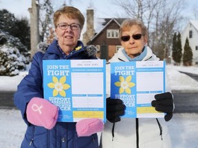 Emily Mountney-Lessard/The Intelligencer
Judy Worley, left, and Betty Smith, are two long-time Canadian Cancer Society residential canvassers. The cancer society is currently seeking volunteers to canvas routes throughout the Quinte region.