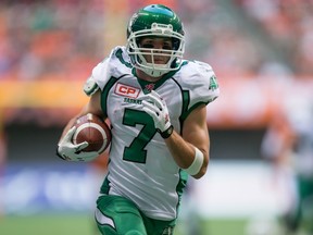 The Roughriders cut ties with receiver Weston Dressler (pictured) and defensive end John Chick on Thursday, Jan. 14, 2016. (Darryl Dyck/THE CANADIAN PRESS)