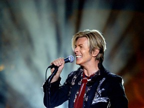 Superstar singer David Bowie performs at Rexall Place in Edmonton, Alta., on Friday April 9, 2004. Bowie, an England native was a singer, songwriter, multi-instrumentalist, record producer, arranger, painter and actor. He became one of the most influential musicians of his era, died of cancer at the age of 69, surrounded by his family after an 18-month battle with cancer on Jan. 10,  2016 in Manhattan, New York.