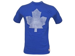 A new line of apparel at RealSports is not indicative of changes planned for the Toronto Maple Leafs logo, an MLSE spokesman said on Jan. 15, 2016. (RealSports.ca photo)
