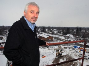St. Thomas Elgin General Hospital redevelopment project manager John Bod overlooks the Great Expansion construction site from the roof of the hospital. Construction crews have begun excavating and servicing the site after officially breaking ground in November.