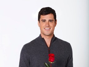This image released by ABC shows 26-year-old Denver-based business analyst Ben Higgins, the latest bachelor on the ABC romance competition series "The Bachelor," airing Mondays on ABC.  (ABC/Craig Sjodin)
