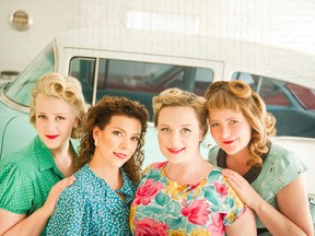 Allyson Reigh, left, Alexis Normand, Melissa Nygren and Farideh Olsen make up the band Rosie and the Riveters, and will be performing at the Horizon Stage on Feb. 4 - Photo submitted.