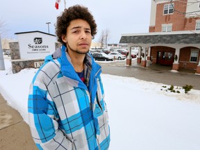 Tyler Frank spotted a resident of this Owen Sound retirement home who had fallen near the door around 4:30 a.m. Tuesday. The resident had endured freezing temperatures since leaving for a late night walk around midnight. He's recovering in hospital. (James Masters/The Sun Times, Owen Sound)