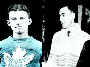 Joe Primeau was in his prime as a Toronto Maple Leaf in the photo at left. A dapper-looking Primeau was at the old London Arena on Jan. 5, 1938, as a goodwill ambassador for the Leafs. (Free Press files)