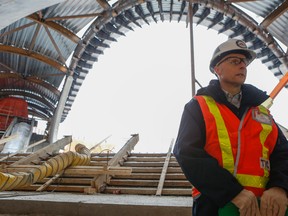 TTC CEO Andy Byford takes media on a tour of the 80% finished Spadina subway extension at York University in Toronto Jan. 15, 2016. (Dave Thomas/Toronto Sun)