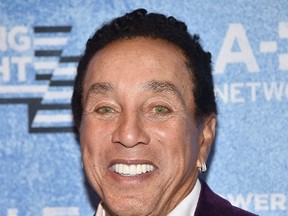 LOS ANGELES, CA - NOVEMBER 18: Recording artist Smokey Robinson attends A+E Networks "Shining A Light" concert at The Shrine Auditorium on November 18, 2015 in Los Angeles, California.  Mike Windle/Getty Images for A+E Networks/AFP