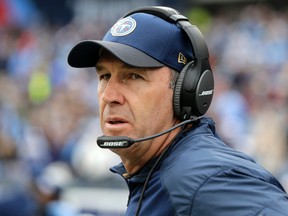 In this Dec. 6, 2015, file photo, Tennessee Titans interim head coach Mike Mularkey watches the action against the Jacksonville Jaguars in Nashville, Tenn. (AP Photo/James Kenney, File)