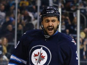 Winnipeg Jets defenceman Dustin Byfuglien is set to be an unrestricted free agent on July 1. THE CANADIAN PRESS/John Woods
