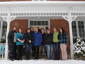 Members of Refugee Response Stirling meet in Stirling on Sunday, January 17th, 2015. Shown here are Jason and Amanda Kirby, Kerry Shudall, Mark and Michelle Zomer, Martin Shudall, Melanie Linn and Esther and Sophie Noel. 
Emily Mountney-Lessard/The Intelligencer/Postmedia Network