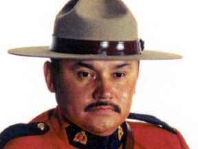 Royal Canadian Mounted Police Const. Dennis Strongquill, a 20-year veteran of the forces and head of the Waywayseecappo First Nation RCMP detachment, was found shot and killed near the town of Russell, Man., Dec. 21, 2001. (Handout)