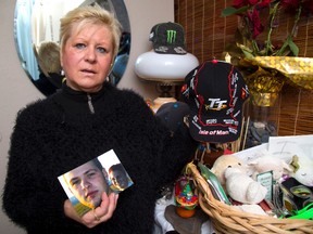 Ivana Broz, the mother of Jan (Johnny) Broz, the London man killed one year ago in a crash on the campus of Western University in London.  His mom and friends are organizing a memorial ride on Monday. (MIKE HENSEN, The London Free Press)