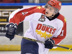 Dylan Mascarin scored three goals for the Wellington Dukes in weekend action in the OJHL, including one shorthanded. (OJHL Images)