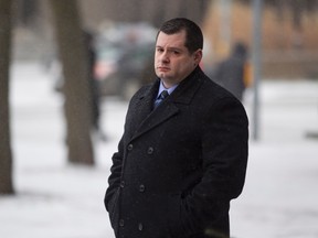 Toronto Police Const. James Forcillo arrives for his trial at court in Toronto on Monday, January 18, 2016. Forcillo is charged in the shooting death of Sammy Yatim. (THE CANADIAN PRESS/Chris Young)