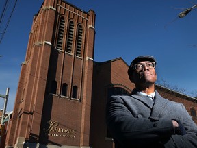 Rev. Anthony Bailey is shown in front of Parkdale United Church on Monday Jan 18, 2016. Anthony's church was targeted with racist graffiti over weekend.
Tony Caldwell/Ottawa Sun