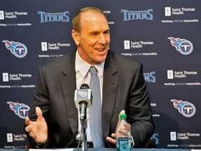 Tennessee Titans new head coach Mike Mularkey during a press conference at Saint Thomas Sports Park in Nashville on Jan. 18, 2016. (Jim Brown/USA TODAY Sports)
