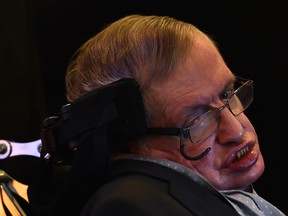 British scientist and theoretical physicist Stephen Hawking attends a launch event for a new award for science communication, called the Stephen Hawking Medal for Science Communication, in London, Britain Dec. 16, 2015. REUTERS/Toby Melville