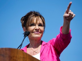 Former Alaska Gov. and vice presidential candidate Sarah Palin has endorsed Republican presidential front-runner Donald Trump in his race for the U.S. presidency. (AP Photo/Jacquelyn Martin)