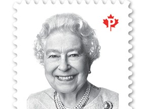 Canada's new domestic stamp featuring Queen Elizabeth is pictured in this undated handout photo.
