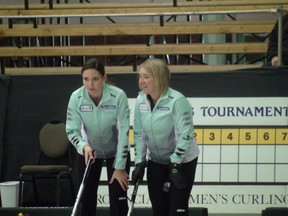 Cathy Overton-Clapham (right) and Briane Meilleur are ready to take their shot at the Scotties.