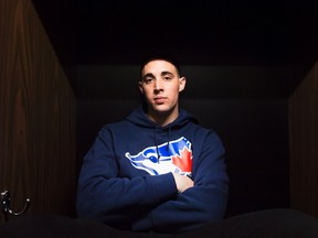 Toronto Blue Jays pitcher Aaron Sanchez poses for a photograph after taking part in a Jays Care Foundation event in Toronto on Jan. 19, 2016. (THE CANADIAN PRESS/Nathan Denette)