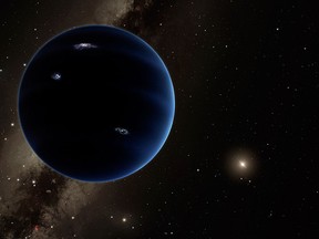 This artistic rendering provided by California Institute of Technology shows the distant view from Planet Nine back towards the sun. The planet is thought to be gaseous, similar to Uranus and Neptune. (R. Hurt/Infrared Processing and Analysis Center/Courtesy of California Institute of Technology via AP)