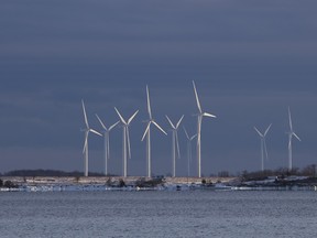 Policing the windmills on Wolfe Island is to cost Frontenac Islands Township more than $25,000 more this year. (Elliot Ferguson/The Whig-Standard)