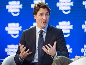 Prime Minister Justin Trudeau fields questions after addressing the World Economic Forum in Davos, Switzerland on Wednesday, Jan. 20, 2016. THE CANADIAN PRESS/Andrew Vaughan