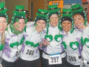 Shelly Segui, left, Sarah Leason, Hilary Root, Dindy Sigurdson, Sandy Andersen and Amy McWhirter appeared in their St. Patrick's Day best for the second Shamrock Shuffle in 2013.