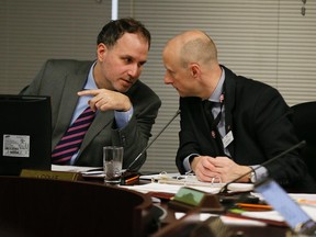 TTC Chair Josh Colle and TTC CEO Andy Byford at the board meeting Thursday, January 21, 2016. (Stan Behal/Toronto Sun)