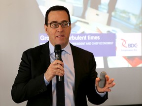 Pierre Cleroux of the Business Development Bank of Canada, speaks to a Greater Kingston Chamber of Commerce group  at the Holiday Inn in Kingston on Thursday January 21 2016.  Ian MacAlpine /The Whig-Standard/Postmedia Network