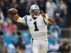 Carolina Panthers quarterback Cam Newton (1) throws the ball in the their quarter against the Seattle Seahawks during the NFC Divisional round playoff game at Bank of America Stadium. Bob Donnan-USA TODAY Sports