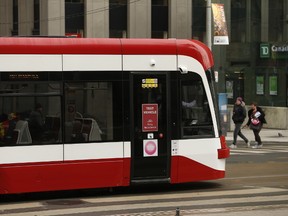 A new TTC streetcar is seen Jan. 8, 2016. (Jack Boland/Toronto Sun)