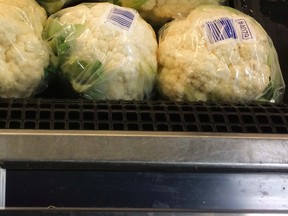 A head of cauliflower sells for $7.99 at Sobey's grocery store  on Thursday January 14, 2016 in Toronto.Veronica Henri/Toronto Sun/Postmedia Network
